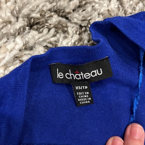 Le Chateau Royal Blue Sweater Shirt XS - Picture 2 of 2